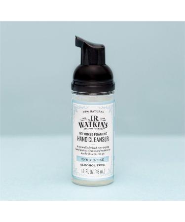 J.R. Watkins No-Rinse Foaming Hand Cleanser 6-Pack - All Natural, Alcohol-Free, Unscented 1.6 fl oz - Bathroom & Kitchen Foam Cleaner - Buy Online on GoSupps.com