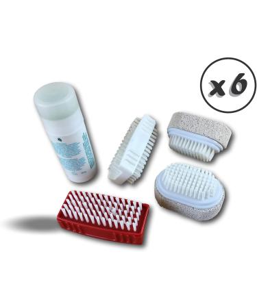 Kibros 6-Piece Hand Cleaning & Care Set | Double-Sided Nylon Nail Brushes Pumice Stone & Hand Repair Stick | Perfect for Dry & Damaged Hands - Buy Online on GoSupps.com