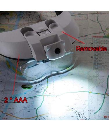 Lightweight Magnifying Glass Head-Mounted Electronic Headless High-Definition Magnifying Glass with 2Led Lights for Reading Eyelashes Crafts Circuit Watch Repair Lofty Ambition - Buy Online on GoSupps.com