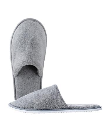 Hotelslipper foldable slippers slipproof Bathroom slippers Washing spa house shoes Sucking slippers for hotel home guest men and women (adult gray) Large/X-Large adult
