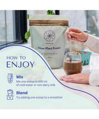 Niyama Clean Plant Protein Powder | Delicious and Smooth Vegan Protein Powder from Organic Peas | Paleo Keto Soy-free Gluten-free No Stevia Zero Sugar | Chocolate Protein Powder (14 servings) (( Pack of 1 ) 424 g Chocolate) Chocolate ( Pack of 1 ) 424 g - Buy Online on GoSupps.com