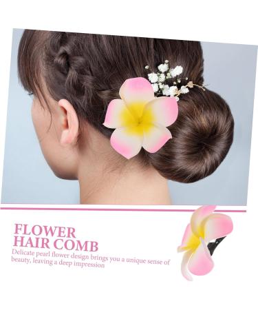FRCOLOR 1pc Frangipani Headpiece Floral Hair Accessories Hair Jewels for Women Hawaiian Accessories Beach Wedding Hair Barratte Womens Hair Clips Tiara Miss Shoes and Hats Decorations Pink - Buy Online on GoSupps.com