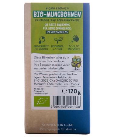 Sonnentor Organic Mung Beans - 240g (Pack of 2) | Premium Vegan Protein | International Shipping Available - Buy Online on GoSupps.com