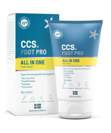 CCS All In One Foot Cream 100ml - Foot Pro Cream for Cracked Heels Dry Skin & Calluses Feet - Foot Moisturiser - Developed for Very Dry Feet Cracked Heels Calluses and Foot Odour