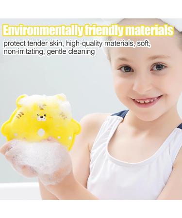 Mxshc Children's Bath Sponge - Scrubber Sponge Bath Ball for Kids | Highly Absorbent Scrubber Cleaning Tool for Dormitory Travel Hotel Bathroom and Home Yellow - Buy Online on GoSupps.com