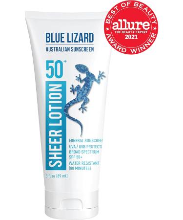 BLUE LIZARD Sheer Body Lotion - SPF 50+ (F58309) 3 Fl Oz 3 Fl Oz (Pack of 1) - Buy Online on GoSupps.com