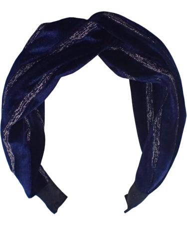 Topkids Accessories Velvet and Lurex Twist Alice Bands Adult Women Hair Accessories for Women Hair Bands for Women Thick Headband Womens Headbands Head Bands Adult Women (Navy Blue) - Buy Online on GoSupps.com