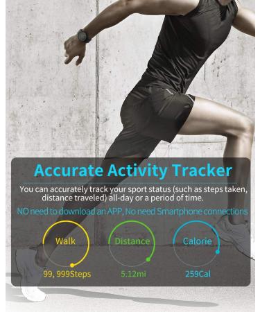 Synwee Sports Pedometer Watch Fitness Tracker | IP68 Water Resistant | Vibration Alarm Clock & Stopwatch | Non-Bluetooth | White - Buy Online on GoSupps.com