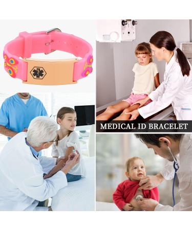 XUANPAI Personalized Safety Wristband Bracelet for Kids - Cartoon Style ID Bracelet for Emergency Contact - Waterproof Silicone Bracelet for Boys Girls - A-Pink - Buy Online on GoSupps.com