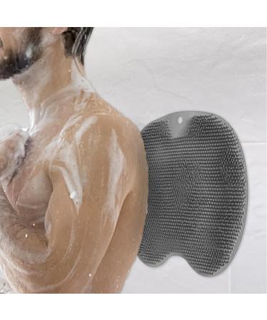 Slip-Proof Silicone Massage Pad & Back Scrubber | Foot Brush with Suction Cup - Relaxing & Effective Cleaning Massage - Gray - Buy Online on GoSupps.com