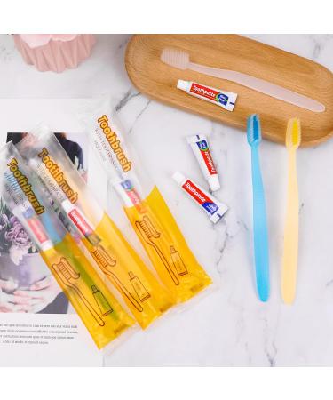 60 Pack Disposable Toothbrushes with Toothpaste Set - Individually Wrapped Bulk Travel Toothbrushes - Medium Soft Bristle Manual Toothbrush Set - Perfect for Travel & Guests - 3 Colors - Buy Online on GoSupps.com