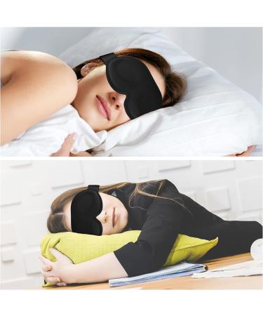 Sleeping Eye Mask for Men and Women Eye Mask Full Block Out Light No Eye Pressure Soft Breathable Deep Eye Socket with Adjustable Straps Suitable for Travel Nap Yoga Black - Buy Online on GoSupps.com