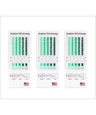 DrugExam THC Advantage Home Urine Test Kit - 3 Pack | Made in USA | Highly Sensitive THC 5 Level Test | Detects 15 ng/mL, 20 ng/mL, 50 ng/mL, 200 ng/mL, 300 ng/mL - Buy Online on GoSupps.com