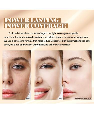 Air Cushion CC Cream Foundation Full Coverage Foundation for Flawless Makeup Concealer Liquid Foundation Moisturizing Brightening BB Cream (102# Natural) - Buy Online on GoSupps.com