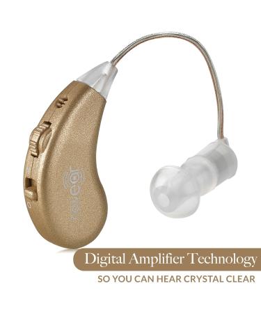 Rechargeable Digital Hearing Amplifiers - Premium Gold BTE Sound Amplifier Pair - NewEar - Buy Online on GoSupps.com