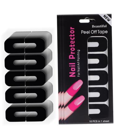 HEASOME 100 Sheets Nail Protector For Gel Polish care manicure tool Protective agent Nail Protector Cover safety mask patch Cuticle Protector For Nail Painting adhesive tape