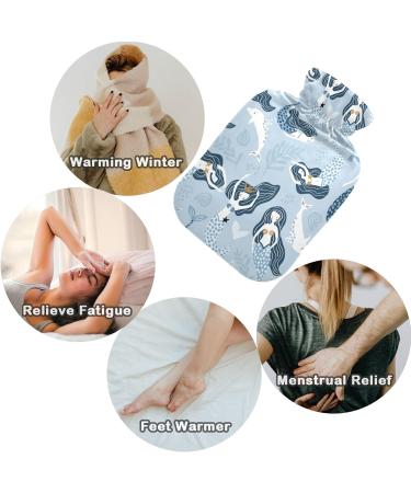 Naanle Cartoon Mermaid Heat Bottle | 1L Hot Water Bottle for Bed & Pain Relief | Heat & Cold Therapy with Transparent Bag - Buy Online on GoSupps.com