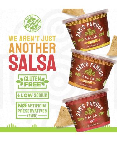 Sam's Famous Salsa 3 Pack - Authentic Tarahumara Recipe | Gluten Free with Fresh Ingredients | Medium Heat - 1lb (Pack of 3) - Buy Online on GoSupps.com