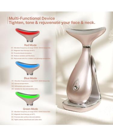 Lily Neck Face Massager - 3-in-1 Skin Rejuvenation Tool for Lifting Toning & Tightening - At-Home Facial Spa in Rose Gold - Buy Online on GoSupps.com