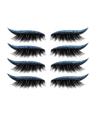 shlutesoy 4 Pair Eye Shadow Decals Attractive Recycled Plastic Easy to Install Eyelid Cosmetic Decals for Blue