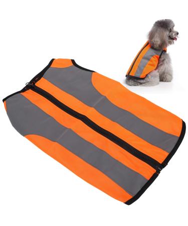 Qcwwy reflective vest for dogs warning vest for dogs safety clothing bright jacket light pet-safety clothing reflective vest with (L-fluorescent orange) l Fluorescent orange