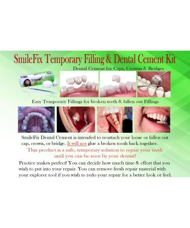 SmileFix Dental Repair Kit - Temporary Teeth Fix for Crowns Caps & Bridges | Sturdy Zinc Oxide & Eugenol Cement | Smile Confidently Anywhere - Buy Online on GoSupps.com