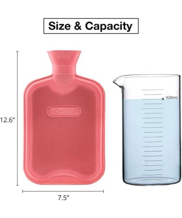 HomeTop Premium Classic Rubber Hot Water Bottle Set - 2L Pink with Faux Fur Cover - Buy Online on GoSupps.com