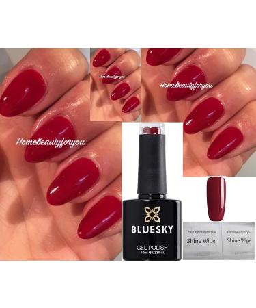 Bluesky A80 Red Sky Crimson Deep Berry Red Nail Gel Polish UV LED Soak Off 10ml - Buy Online on GoSupps.com