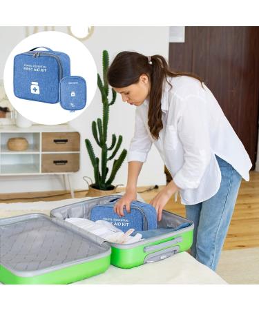 AhoGou Large Capacity Waterproof Medication Bag - 2 Pack Emergency First Aid Storage for Home & Office - Blue - Buy Online on GoSupps.com