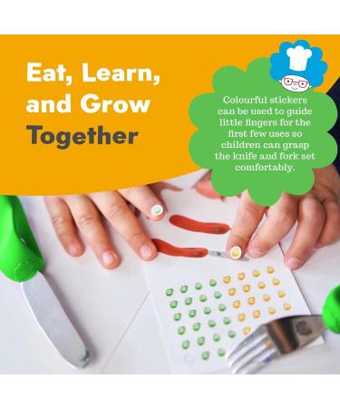 Nana's Manners Stage 3 Cutlery Set- Children's Knife & Fork for Self-Feeding- Ages 3 & Up- Silicone Handles- Non-BPA- Borneo Green - Buy Online on GoSupps.com