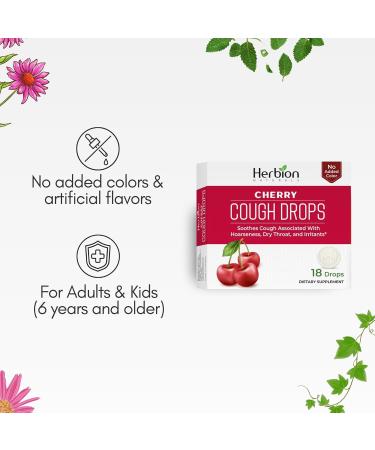 HERBION Naturals Cough Drops Dietary Supplement Soothes Cough for Adults and Children Over 6 Years No Artificial Flavor No Added Color 108 Count Cherry Pack of 6 - Buy Online on GoSupps.com