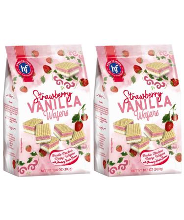 Hans Freitag Strawberry Vanilla Wafers 10.6 ounces, Pack of 2 Strawberry Vanilla Wafers 10.6 ounces, Pack of 2