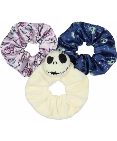 Disney The Nightmare Before Christmas Scrunchie Set Hair Ties Hair Accessories For All Hair Types 3 Piece Set | Pain-Free Removal For Braids Ponytails - Buy Online on GoSupps.com