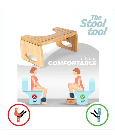 Modern Foldable Bamboo Toilet Stool for Adults & Kids | Non-Slip Squatting Stool | Eco-Friendly & Recyclable Packaging - Buy Online on GoSupps.com