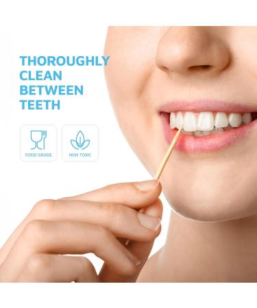 Montopack Eco-Friendly Wooden Toothpicks | Bulk 1000 Individually Wrapped Double Pointed Picks for Appetizers Cocktails & Cleaning - Buy Online on GoSupps.com