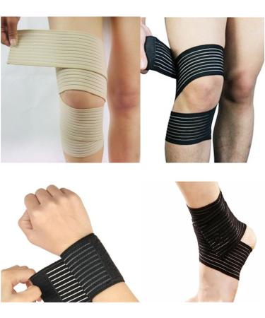 VIEEL Ankle Brace - Elastic Breathable Wrap for Knee Elbow Wrist Hand Support - Beige - Buy Online on GoSupps.com