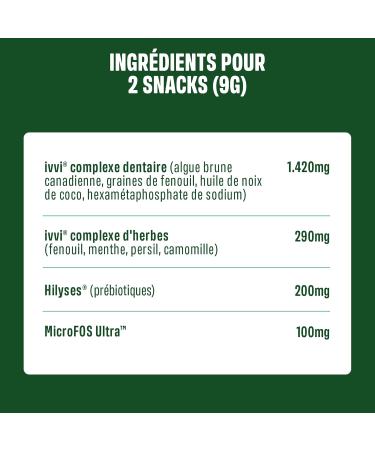 ivvi Dental - Dental Hygiene Snacks for Dogs. Mint Parsley Fennel Chamomile Coconut Oil Brown Seaweed. 60 Snacks with Chicken. Promotes Healthy Teeth Fresh Breath Healthy Gums - Buy Online on GoSupps.com