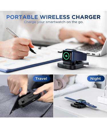 Bifrost Portable Watch Charger Stand - Wireless Magnetic Charging Station with Charging Cable Compatible with iWatch Series SE 8 7 6 5 4 3 2(38/40/42/44mm)-Black - Buy Online on GoSupps.com