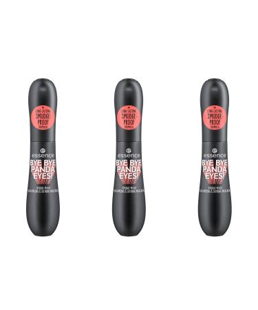 Essence bye bye Panda Eyes!Smudge-Proof Volumizing and Defing Mascara No. 01 black long-lasting vegan without microplastic particles nanoparticles free without perfume 3-pack (3x16ml) 16 ml (3 Pack) 01 black