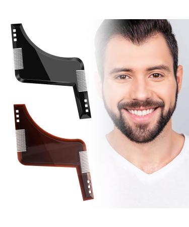 2 pieces of beard templates beard contours stencil specialist Bart Schablone beard forms for chin beard choral bare neck beard comb styling tool beard care for full beard and 3 days beard - Buy Online on GoSupps.com