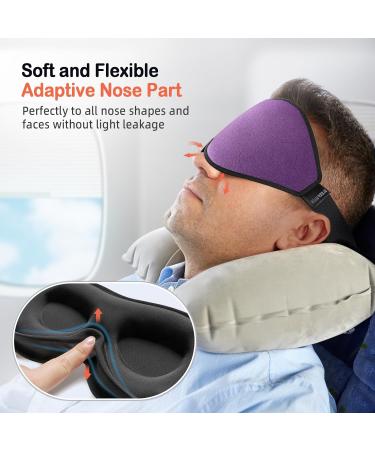 LitBear Sleep Mask - Light Blocking Eye Mask for Women and Men - Soft 3D Comfortable Sleeping Mask with Adjustable Elastic Strap - Ideal for Side Sleepers and Travel - Purple - Buy Online on GoSupps.com
