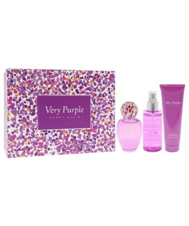 Perry Ellis Very Purple for Women - 3 Pc Gift Set 3.4oz EDP Spray 3oz Body Lotion 4oz Body Mist - Buy Online on GoSupps.com