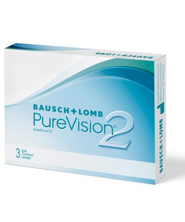 Bausch + Lomb PureVision 2 monthly lenses very thin spherical contact lenses soft 3 pieces BC 8.6 mm / dia 14 / -8 dioptria -8.0 diopttries 8.6 millimeters 14 millimeters 3 - Buy Online on GoSupps.com