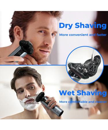 Electric Razor for Men Face Sejoy Electric Shaver Rechargeable Cordless 3D Floating Head UP to 180 Min Shaving Metallic IPX7 Waterproof Shaver - Buy Online on GoSupps.com
