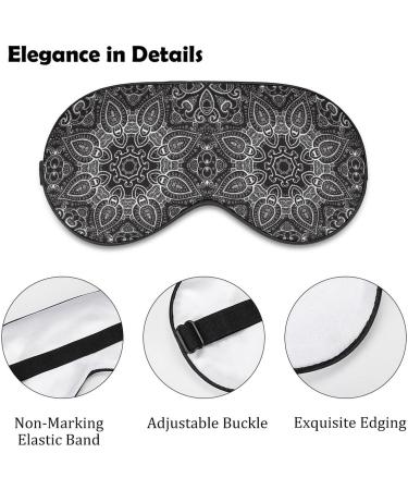 Buy Black and White Mandala Sleep Mask for Women | Adjustable Eye Shades Cover with Elastic Strap International Shipping Available - Buy Online on GoSupps.com