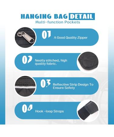 2 PCS wheelchair bag and Reflective Stripes Black and Gray Wheelchair Side Bag Wheelchair Accessories for Seniors Wheelchair Armrest Side Bag for Manual Wheelchair Electric Wheelchairs Rollator and Walker (Black) - Buy Online on GoSupps.com