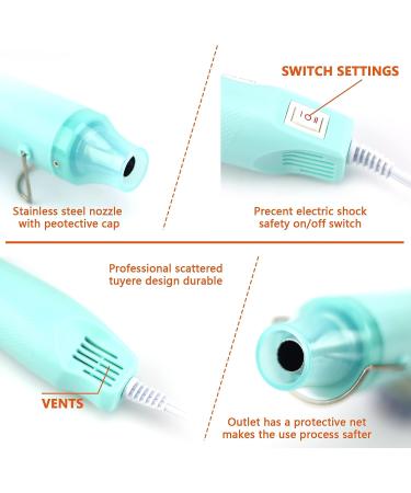 Mini Heat Gun for Crafts  300W  Ergonomic Lightweight Hot Air Gun  Craft Supplies for Embossing  Acrylic Pouring  and Drying Resin - Buy Online on GoSupps.com