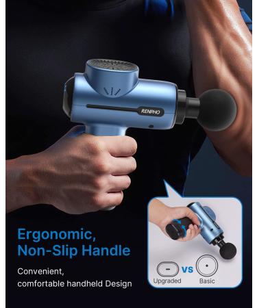 RENPHO Active Massage Gun 2022 Upgrade | Powerful Deep Tissue Percussion Massager for Athletes | Portable Electric Handheld Body Massager Fathers and Women Gifts | B-blue - Buy Online on GoSupps.com