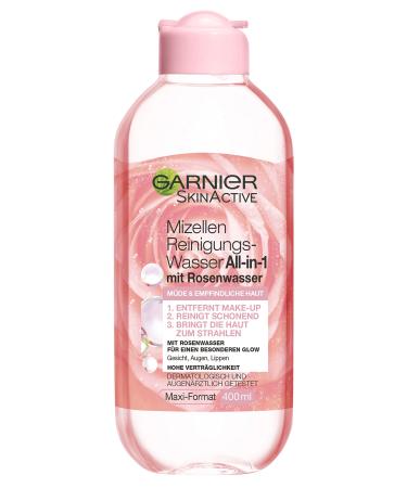 L'Or al Deutschland Garnier Allin1 Micellar cleansing water with rose water for a special glow makeup remover and facial cleansing for sensitive skin Skin Active 1 x 400 ml