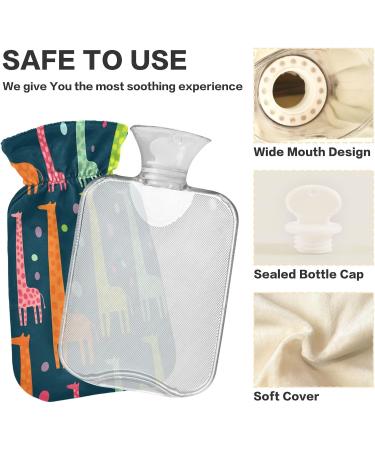 Hot Water Bottle with Giraffe Cover 2L - BPA Free Pain Relief for Bed Hands & Feet | International Shipping - Buy Online on GoSupps.com